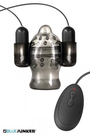Masturbateur masculin à télécommande filaire, spécialement prévu pour stimuler le gland.