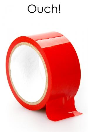 ruban de bondage rouge (20 m), non collant, utilisable pour toutes sortes de jeux coquins, au gré de vos fantasmes.