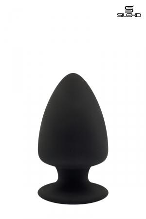 Plug anal en silicone premium double densité, thermo réactif et à mémoire de forme, taille 8 x 4,5 cm, marque SILEXD.