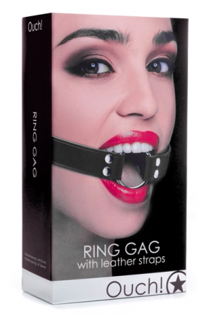 Bâillon BDSM équipé d'un anneau métal qui se place dans la bouche de votre esclave.