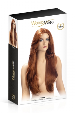 Perruque longue rousse qualité Premium, avec des cheveux longs et brillants pour un look flamboyant et séducteur.