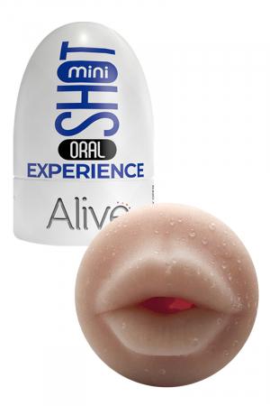 Mini masturbateur masculin ultra doux et réutilisable en forme de bouche, marque Alive.