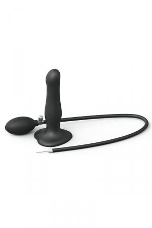 Dildo gonflable avec pompe amovible, avec bille en mouvement, ventouse puissante et compatible harnais, en silicone Premium.