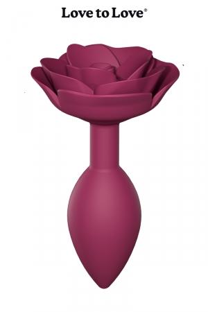 Le plug anal taille intermédiaire M de la collection Open Roses de love to Love, avec sa couleur spéciale Plum star.