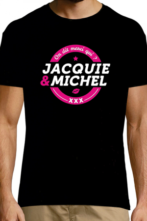 Le Tee-shirt exclusif (visuel 4) à l'effigie de  Jacquie & Michel, votre site amateur préféré.