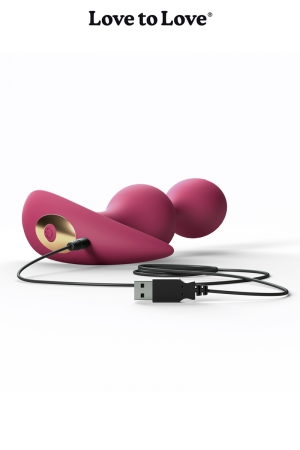 Plug anal en silicone liquide prune ultra doux, 10 modes de vibrations, USB rechargeable, par Love to Love.