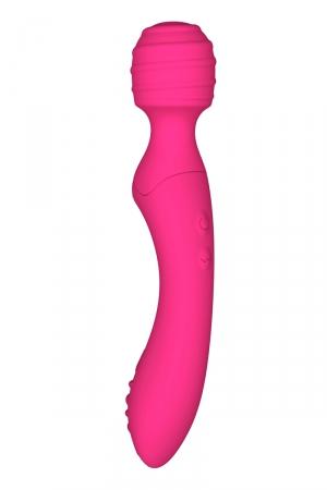Vibromasseur rechargeable 2 en 1: un côté pour la stimulation clitoridienne, l'autre pour la pénétration et spécial point G.