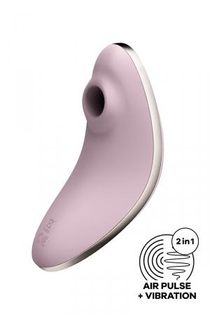 Puissant stimulateur féminin par ondes de pression et vibrations, rechargeable, doté de 2 moteurs indépendants. Coloris violet.