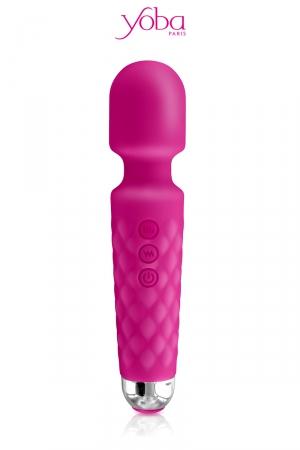 Vibromasseur Wand rechargeable rose, 20 modes de vibrations, pour stimuler les zones érogènes externes.