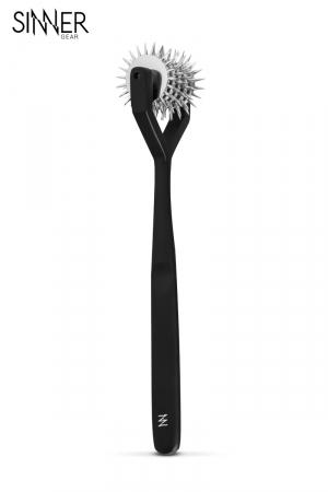 Roulette de Wartenberg noire, en acier inoxydable, équipée de 5 roulettes, pour découvrir les limites de votre partenaire.