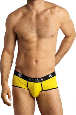 Shorty sexy pour homme fabriqué en Tissu jaune texturé esprit gaufré par la marque Anaïs For Men en Europe