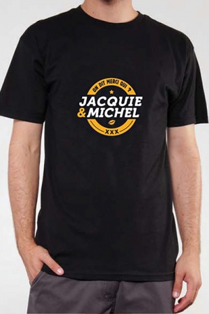 Le Teeshirt exclusif (visuel 3) à l'effigie de  Jacquie & Michel, votre site amateur préféré.