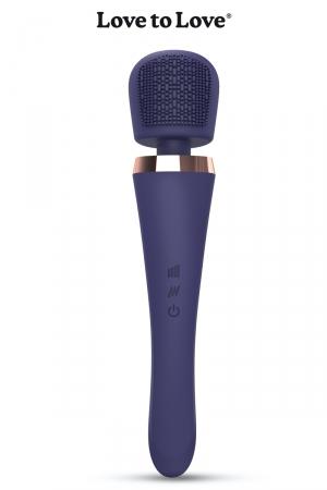 Un stimulateur wand puissant et maniable, équipé d'une tête plate et texturée offrant de multiples stimulations.