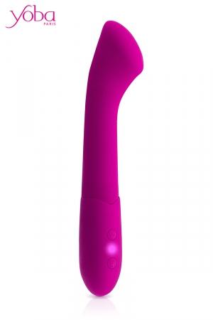 Puissant vibro rechargeable doté d'un large stimulateur de point G, en silicone Premium et ABS.