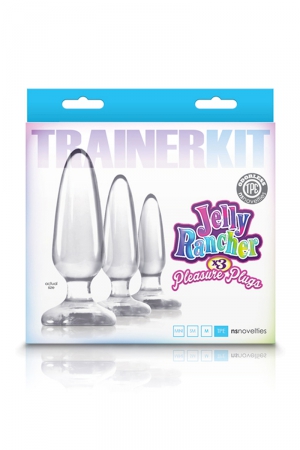 Découvrez le plaisir anal en douceur avec le Kit Jelly Rancher, contenant 3 plugs  transparents de tailles différentes.