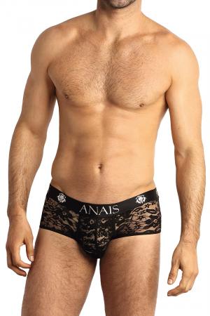 Shorty sexy pour homme fabriqué en Dentelle noire au motif fleuri par la marque Anaïs For Men en Europe