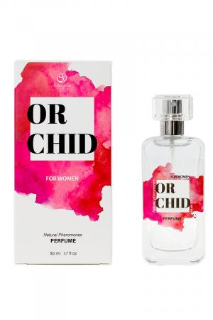 Parfum spray 50ml avec des phéromones qui décuplent le pouvoir d'attraction sexuelle féminin. Arôme Orchidée noire et Vanille.