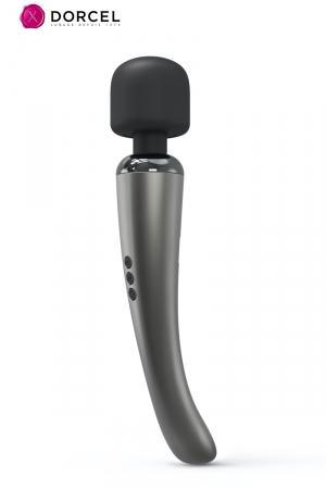 Vibro Wand rechargeable, super puissant et super jouissif, le top pour la stimulation clitoridienne. Coloris chrome et argent.