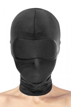 Cagoule fétichiste intégrale en spandex, extensible, pour une soumission totale de votre partenaire.