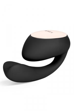 Luxueux vibromasseur connecté à stimulation double et rotative (technologie WAVEMOTION) par Lelo. Modèle noir.