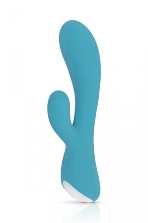 Puissant petit vibro Rabbit, rechargeable et étanche, en silicone ultra doux,avec stimulation simultanée du vagin et du clitoris.