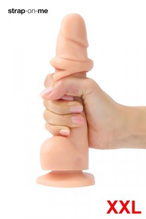 Le seul dildo réaliste en silicone double densité dont la peau coulisse. Modèle taille XXL (15,8 x 4,6 cm).