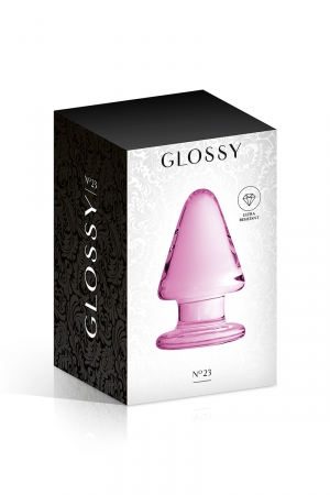 Luxueux plug en verre incassable rose, dimensions 9 x 5,5 cm, pour les amateurs et amatrices de plaisir anal.