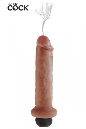 Gode ultra réaliste King Cock, longueur totale 18 cm, avec fonction éjaculation permettant de le faire gicler à volonté.