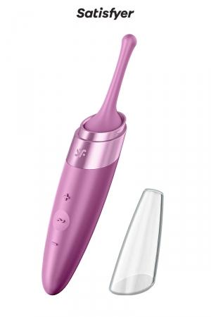 Le Twirling Delight framboise par Satisfyer est le sextoy parfait pour une stimulation très précise. Rechargeable, moteur puissant et relativement silencieux.
