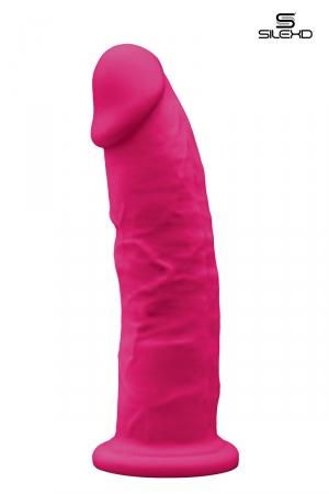 Gode réaliste rose de 22,5 x 5 cm, à double densité et mémoire de forme, en silexpan pour des sensations plus réelles.