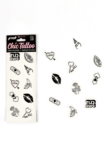 10 tatouages ​​temporaires érotiques et sexy autour de la thématique Candy (douce, sucré).