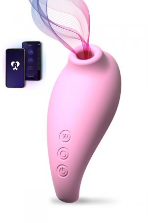 Stimulation clitoridienne par aspiration, avec contrôle du sextoy par smartphone sur courte ou longue distance.