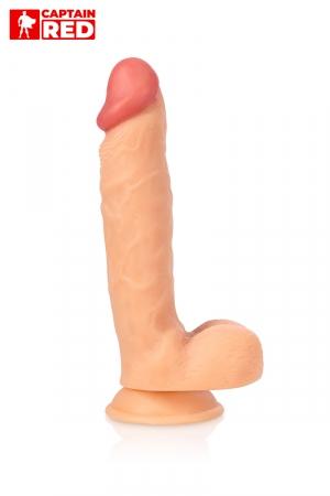 Gros godemichet réaliste de 24 cm de long et 5 cm de diamètre, par Captain Red.
