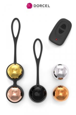Coffret de 5 boules de Geisha interchangeables, vibrantes avec télécommande à distance, par Dorcel.