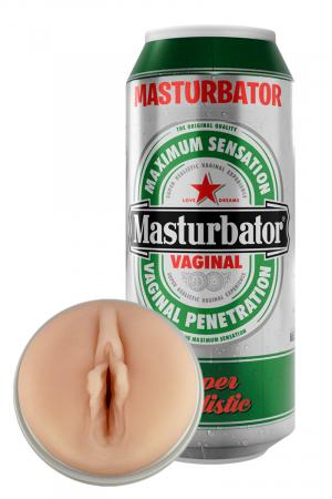 Associez le fun au plaisir avec ce Masturbateur vagin de marque Alive en forme de canette de bière.