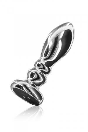 Plug anal vibrant en acier inoxydable, dimensions 11,3 x 3,3 cm, rechargeable, marque Buttocks by ToyJoy.