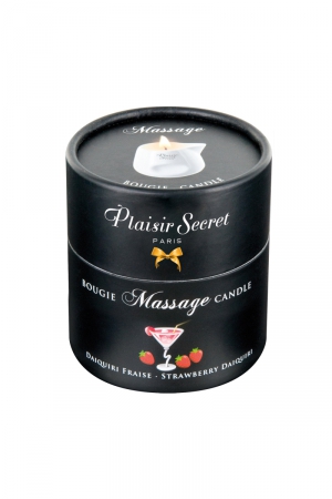 Bougie érotique se transformant en huile de massage sensuelle au goût du célèbre cocktail Daiquiri Fraise.