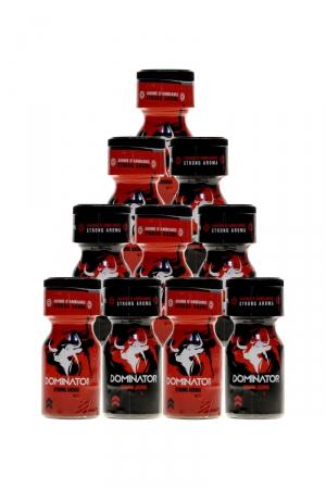 Pack de 5 poppers Red Dominator 10ml hybride + 5 poppers Black Dominator 10ml à l'Amyle.