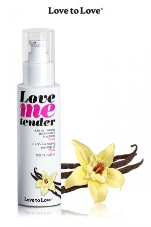 Huile de massage comestible goût vanille fabriquée en France par Love to Love.