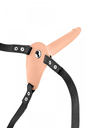 Gode ceinture vibrant (10 modes), rechargeable par USB, dimensions gode 15,5  x 3 cm, pour homme et femme.
