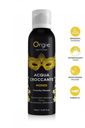 Mousse de massage Acqua Croccante, effervescente, croustillante et hydratante parfum Monoi.