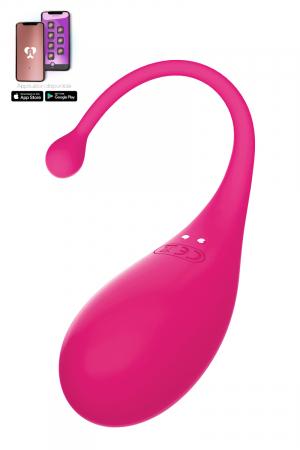 Oeuf vibrant rechargeable en silicone contrôlé par smartphone sur courte ou longue distance.