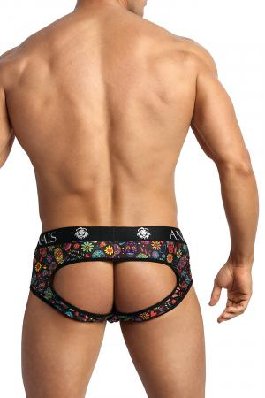 Jock Bikini sexy pour homme fabriqué en Tissu doux imprimé de motif de calaveras colorés par la marque Anaïs For Men en Europe
