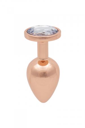 A la fois un plug et un bijou anal en aluminium, décoré dun strass,
dimensions 9 x 4 cm, 144 g.