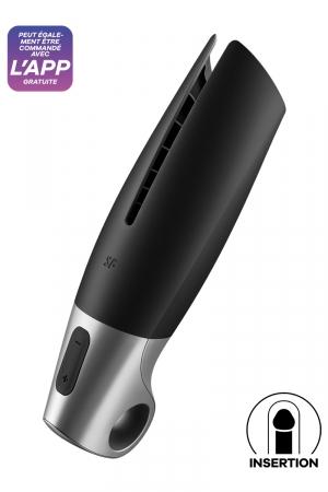 Puissant stimulateur de pénis rechargeable et étanche, connecté avec contrôle et personnalisation du masturbateur avec le smartphone.