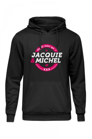 Sweat-shirt à capuche noir avec logo rond 