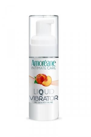 Gel lubrifiant médical à base d'eau avec effet vibrant, parfumé à la pêche, par Amoréane Med.