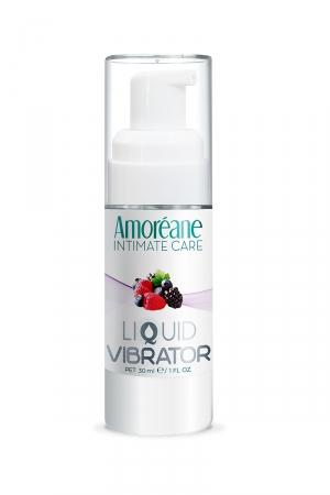 Gel lubrifiant médical à base d'eau avec effet vibrant, parfumé aux baies rouges, par Amoréane Med.