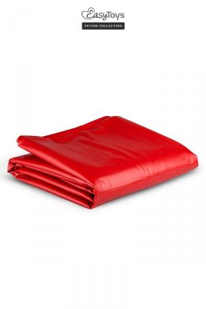 Drap étanche en vinyle rouge 230 x 180 cm pour les amateurs de jeux salissants à base de gels, huiles, et autres liquides.