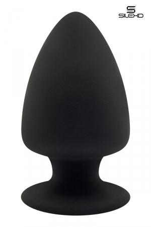 Plug anal en silicone premium double densité, thermo réactif et à mémoire de forme, taille 13 x 7,2 cm, marque SILEXD.